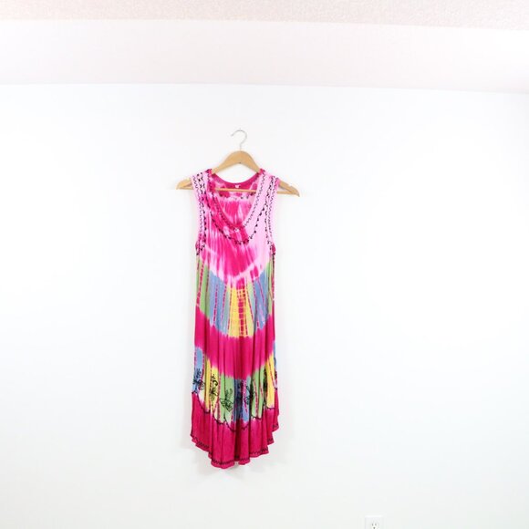 *Flowy Tie-Dye Embroidered Maxi Dress - Picture 7 of 7